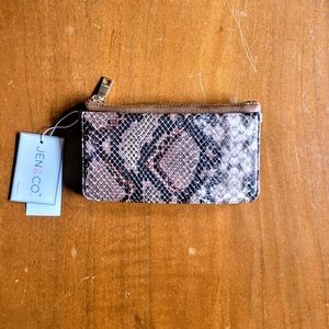 NWT Jen & Co Tan Snakeskin Ayla Cellphone Crossbody